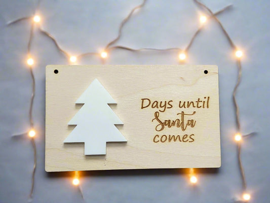 Wooden personalised countdown plaque - Laser LLama Designs Ltd