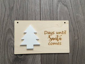Wooden personalised countdown plaque - Laser LLama Designs Ltd