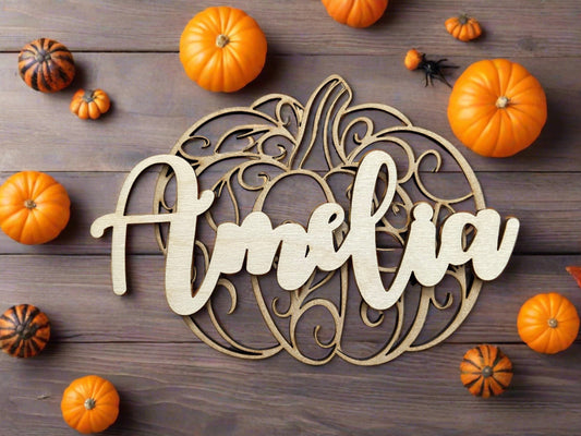 Personalised pumpkin plaque - Laser LLama Designs Ltd