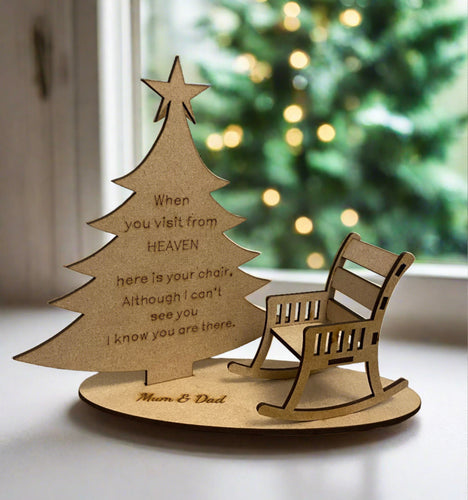 Wooden Christmas tree & rocking chair set - Laser LLama Designs Ltd