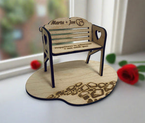 Wooden mini love/friend bench - Laser LLama Designs Ltd