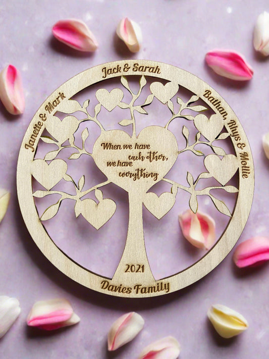 Personalised circle of life family tree - Laser LLama Designs Ltd