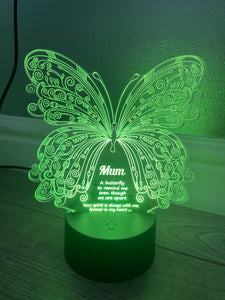 Led light butterfly  display. 9 colours and remote control! - Laser LLama Designs Ltd