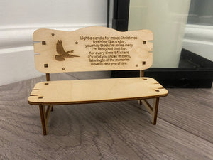 Wooden Christmas dove bench - Laser LLama Designs Ltd