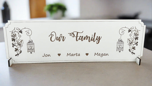 Wooden personalised family street sign - Laser LLama Designs Ltd