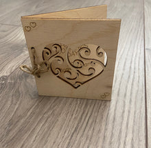 Load image into Gallery viewer, Wooden personalised folding card -4 designs - Laser LLama Designs Ltd