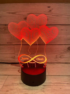Light up 3D Infinity display. 9 Colour options with remote! - Laser LLama Designs Ltd