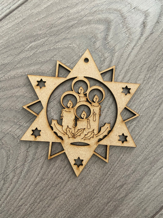 Wooden bauble tree decoration - Laser LLama Designs Ltd