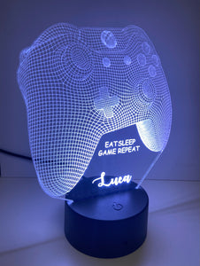 LED light up 3D  game controller display. 9 Colour options with remote! - Laser LLama Designs Ltd