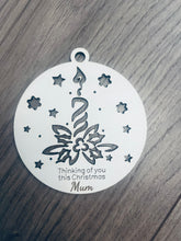Load image into Gallery viewer, Wooden personalised Christmas candle bauble - Laser LLama Designs Ltd