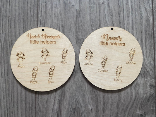 Personalised Little helpers bauble - Laser LLama Designs Ltd