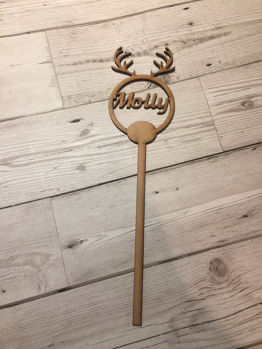 Personalised reindeer magic wand - Laser LLama Designs Ltd