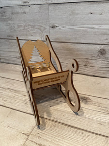Wooden personalised Santa sleigh - Laser LLama Designs Ltd