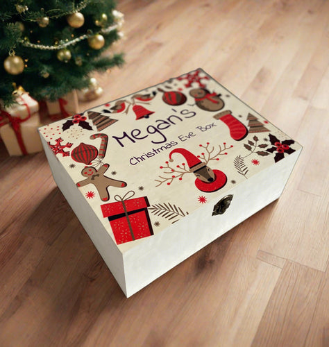 Wooden printed personalised Christmas Eve box - Laser LLama Designs Ltd