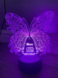 Led light butterfly  display. 9 colours and remote control! - Laser LLama Designs Ltd