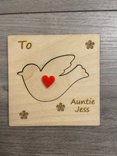 Load image into Gallery viewer, Wooden personalised 3d bird card - Laser LLama Designs Ltd