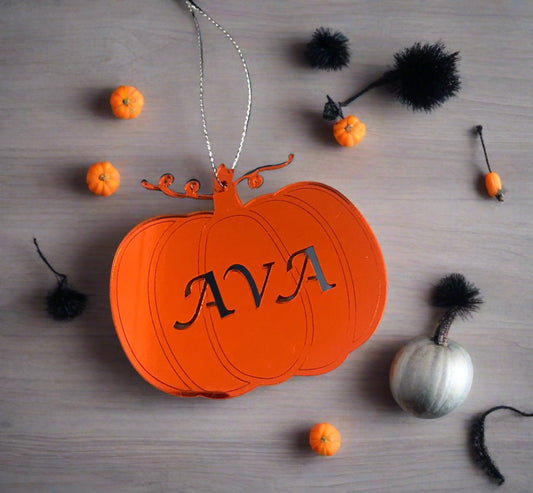 Orange mirrored acrylic personalised pumping - Laser LLama Designs Ltd