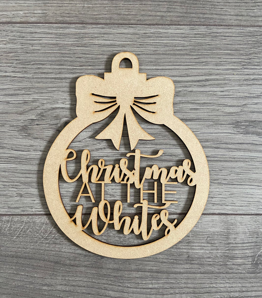 Wooden personalised mdf large bauble door hanger - Laser LLama Designs Ltd