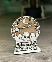 Load image into Gallery viewer, Wooden personalised layered snow globe decoration - Laser LLama Designs Ltd