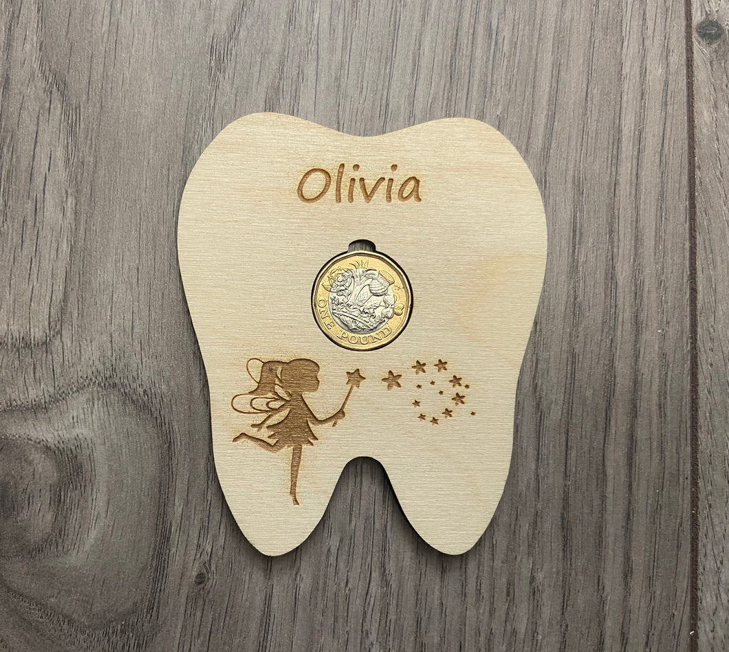 Personalised tooth fairy coin holder - Laser LLama Designs Ltd