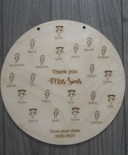 Load image into Gallery viewer, Wooden personalised teacher class plaque -little people - Laser LLama Designs Ltd