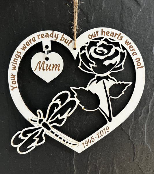 Heart mum plaque 