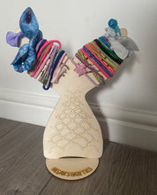 Load image into Gallery viewer, Personalised freestanding hair ties mermaid tail stand/holder - Laser LLama Designs Ltd