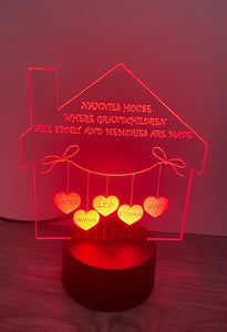 House LED light up display- 9 colour options with remote - Laser LLama Designs Ltd