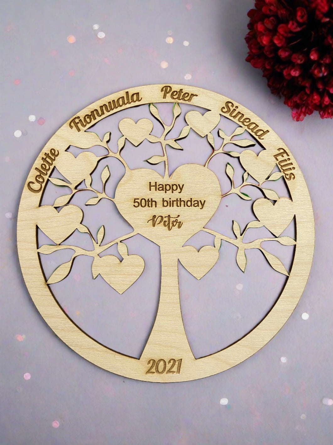 Personalised circle of life family tree - Laser LLama Designs Ltd