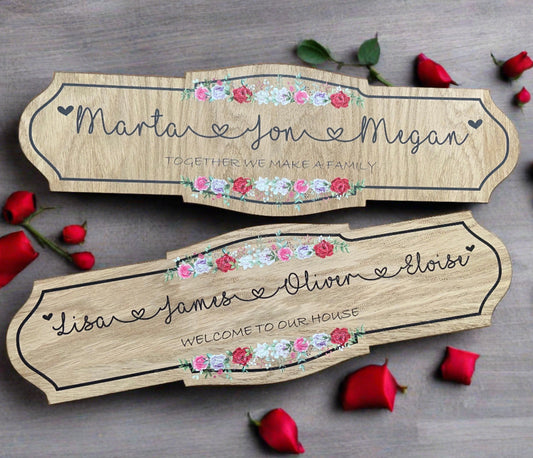 Printed oak veneer personalised street sign - Laser LLama Designs Ltd