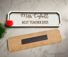Load image into Gallery viewer, Wooden personalised teacher street sign magnet - Laser LLama Designs Ltd