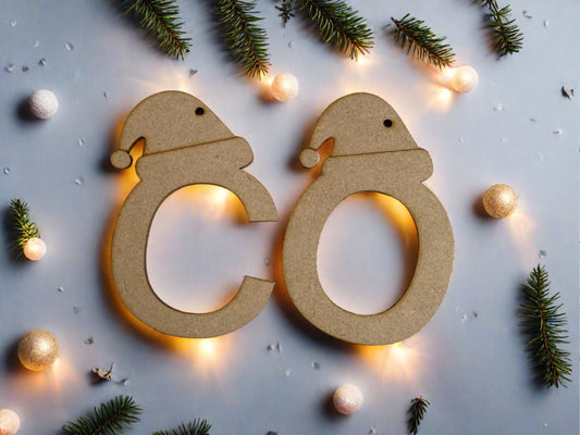Personalised wooden santa hat initial - Laser LLama Designs Ltd