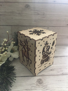 Christmas  tea light box - Laser LLama Designs Ltd