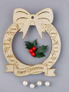Personalised Christmas wreath - Laser LLama Designs Ltd