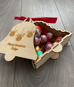 Wooden personalised bell treat/ sweet box - Laser LLama Designs Ltd