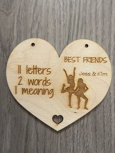 Best friends personalised plaque - Laser LLama Designs Ltd