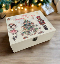 Load image into Gallery viewer, Wooden personalised uv printed nutcracker Christmas Eve box - Laser LLama Designs Ltd