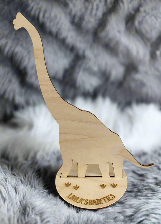 Personalised freestanding hair ties dinosaur stand/holder - Laser LLama Designs Ltd