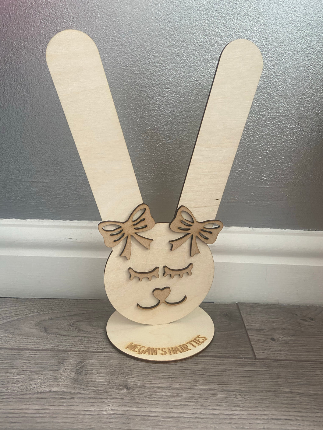 Personalised freestanding hair ties bunny stand/holder - Laser LLama Designs Ltd