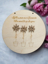 Load image into Gallery viewer, Wooden personalised flowers plaque - Laser LLama Designs Ltd