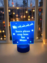 Load image into Gallery viewer, Santa please stop here LED light  up display- 9 colour options with remote! - Laser LLama Designs Ltd