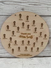 Load image into Gallery viewer, Wooden personalised teacher class plaque -little people - Laser LLama Designs Ltd