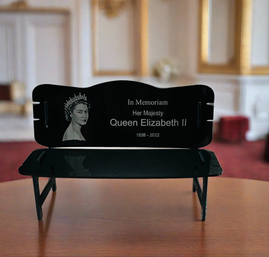 Acrylic memorial bench - Queen tribute - Laser LLama Designs Ltd