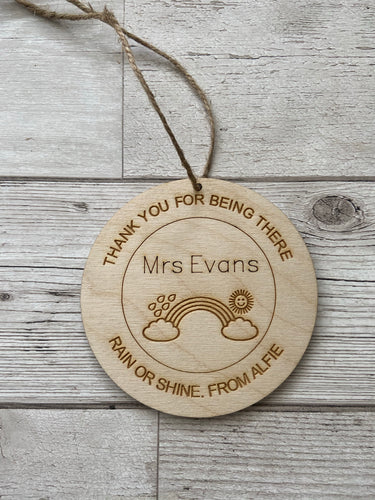Personalised thank you for being there wooden plaque - Laser LLama Designs Ltd