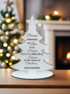 Wooden freestanding personalised Christmas tree memorial - Laser LLama Designs Ltd