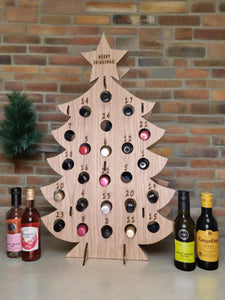 Oak advent calendar- Mini Wine Bottles - Laser LLama Designs Ltd