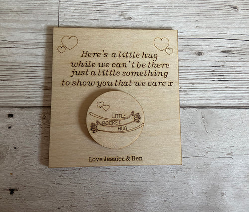 Wooden personalised card with token - Laser LLama Designs Ltd