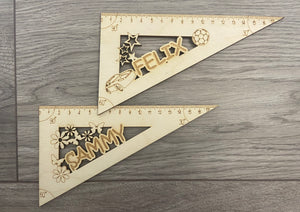 Personalised triangle ruler - Laser LLama Designs Ltd