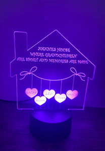 House LED light up display- 9 colour options with remote - Laser LLama Designs Ltd
