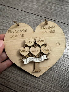 Special sisters wooden personalised plaque - Laser LLama Designs Ltd